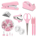 Classic SKYDUE Pink Office Desk Accessories, Pink Office Supplies, Kit