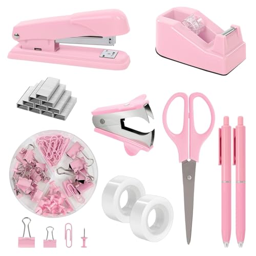 Classic SKYDUE Pink Office Desk Accessories, Pink Office Supplies, Kit