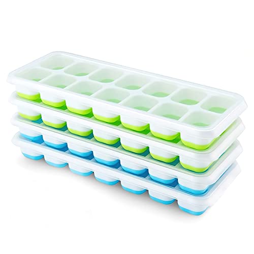 refined Ice Cube Trays 4 Pack, Airabc Silicone