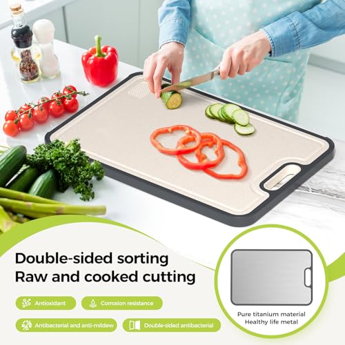 Smart Home Titanium Cutting Board for Kitchen, Cutting Board Double Essentials